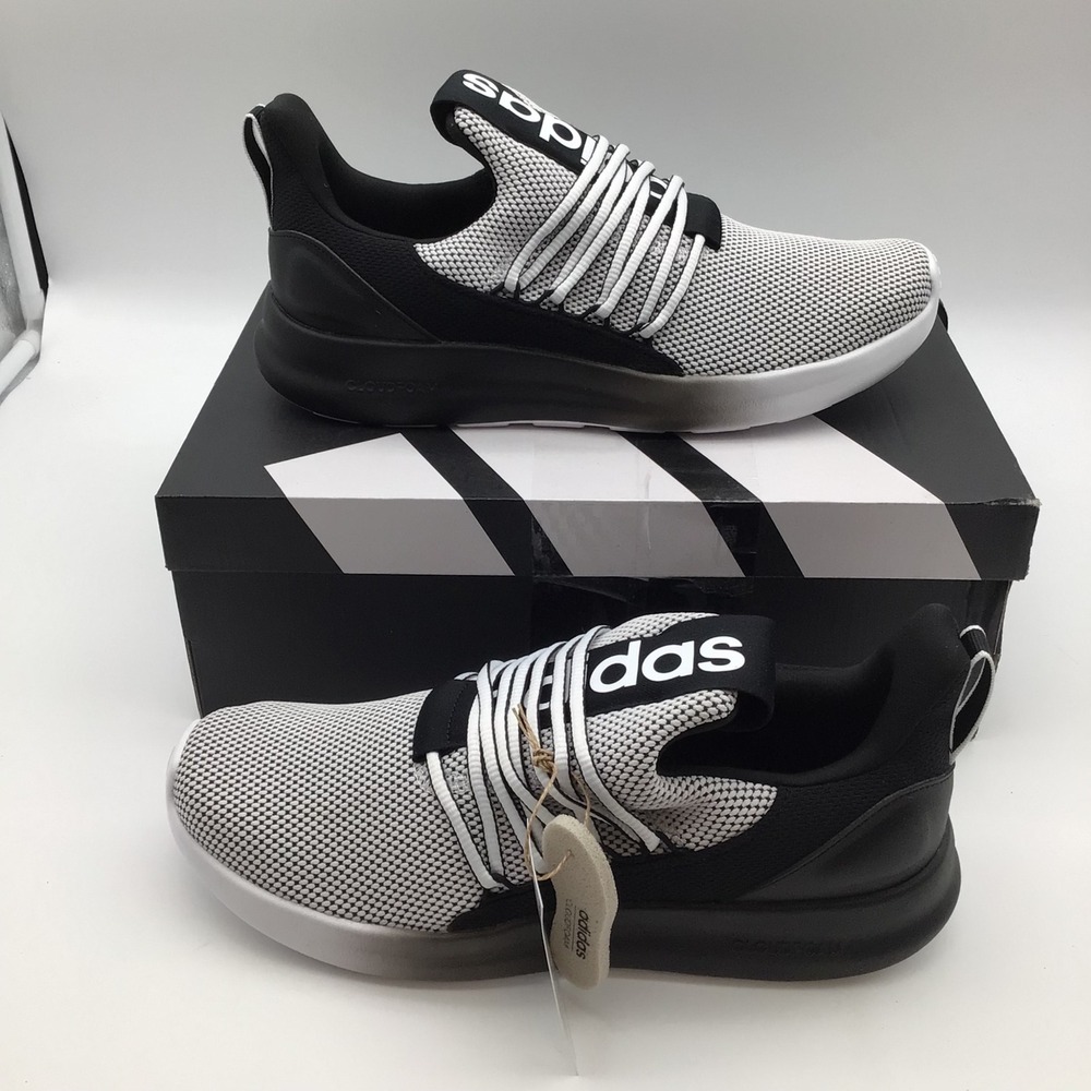 Adidas‎ Lite Racer Adapt 7.0 Mens Running Shoes Black White IE6330 Size 9.5 New